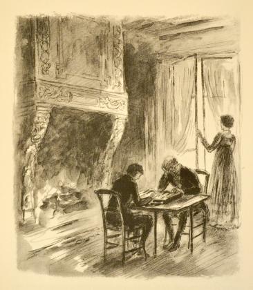 [Félix et le comte de Mortsauf jouant au tric-trac, Henriette devant la fenêtre]