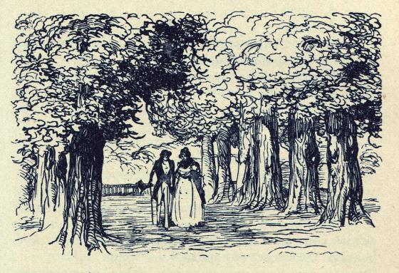 [Félix et Henriette conversant au milieu des arbres]
