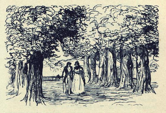 [Félix et Henriette conversant au milieu des arbres]