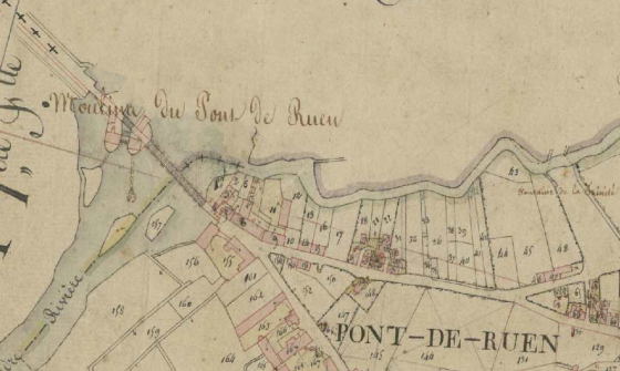 [Plan parcellaire du cadastre napoléonien de la commune de Pont-de-Ruan]